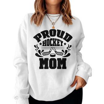 Womens Hockey Mom Leopard Print Cheetah Ice Hockey Proud Mom Women Crewneck Graphic Sweatshirt - Thegiftio UK