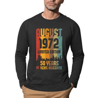 50 Years Old Vintage Awesome Since August 1972 50Th Birthday V2 Men Graphic Long Sleeve T-shirt - Thegiftio UK