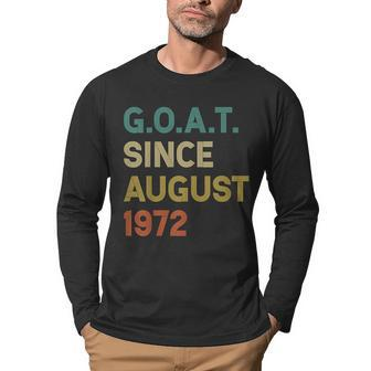 50Th Birthday 50 Years Old Goat Since August 1972 Men Graphic Long Sleeve T-shirt - Thegiftio UK