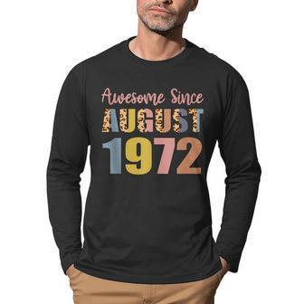 Awesome Since August 1972 50 Years Old 50Th Birthday V2 Men Graphic Long Sleeve T-shirt - Thegiftio UK