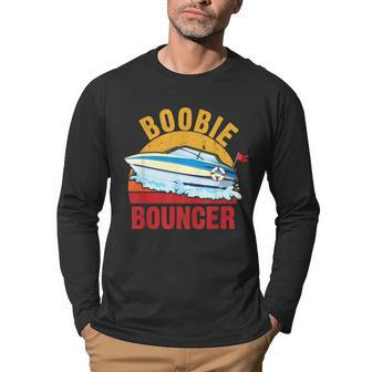 Mens Boobie Bouncer Funny Sailing Summer Boat Speedboat Vintage Men Graphic Long Sleeve T-shirt - Thegiftio UK