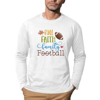 Fall Faith Family Football Thanksgiving Men Graphic Long Sleeve T-shirt - Seseable