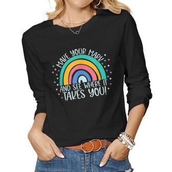 Kids Make Your Mark And See Where It Takes You Rainbow Dot  V2 Women Graphic Long Sleeve T-shirt