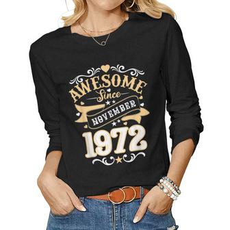 50 Year Old Gifts Made In November 1972 50Th Birthday Men  Women Graphic Long Sleeve T-shirt