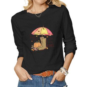 Fall Just A Girl Who Loves Fall Autumn Gifts Women Graphic Long Sleeve T-shirt