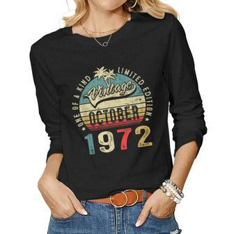 50 Years Old Gifts Vintage September 1972 50Th Birthday Gift Women Graphic Long Sleeve T-shirt - Thegiftio UK