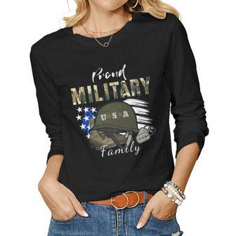 Army Graduation Proud Military Family Mom Dad Brother Sister Women Graphic Long Sleeve T-shirt - Thegiftio UK