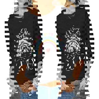 Awesome Since 2019 4Th Birthday Rainbow Born In 2019 V5 Women Graphic Long Sleeve T-shirt - Thegiftio