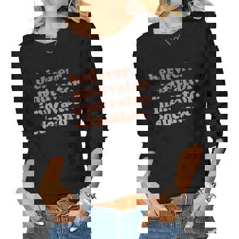 Back To School Believer Motivator Innovator Educator Teacher Women Graphic Long Sleeve T-shirt - Thegiftio