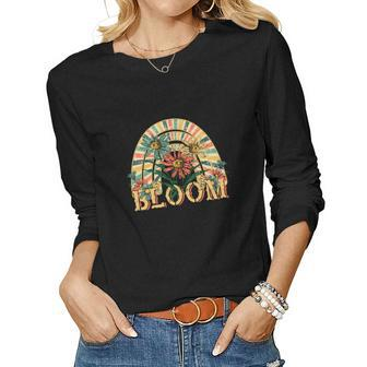 Bloom Like A Flower Retro Boho V3 Women Graphic Long Sleeve T-shirt - Seseable