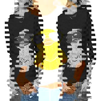 Cool Duckie Sunglasses Duckling Funny Ducky Rubber Duck Women Graphic Long Sleeve T-shirt - Thegiftio