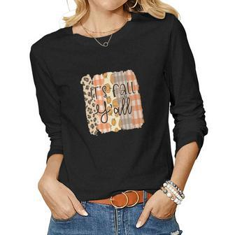 Fall It Is Fall Yall Thanksgiving Gifts Women Graphic Long Sleeve T-shirt - Thegiftio