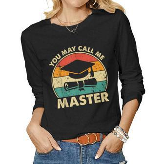 Funny Masters Degree Designs For Men Women Mba Education Women Graphic Long Sleeve T-shirt - Thegiftio UK
