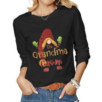 Grandma Gnome Christmas Pajamas Matching Family Group Women Graphic Long Sleeve T-shirt - Thegiftio UK