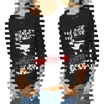 Lets Eat Kids Punctuation Saves Lives Dinosaur Teacher Kids Women Graphic Long Sleeve T-shirt - Thegiftio