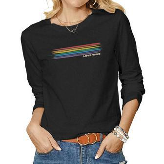 Love Wins Be Yourself Month Rainbow Lgbtq Equality Gay Pride Women Graphic Long Sleeve T-shirt - Thegiftio UK