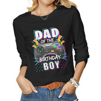 Mom Of The Birthday Boy Matching Video Gamer Birthday Party Women Graphic Long Sleeve T-shirt - Thegiftio UK