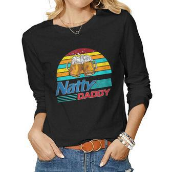 Natty Daddy Dad Bod Light Beer Lover Beer Day Retro Women Graphic Long Sleeve T-shirt - Thegiftio UK