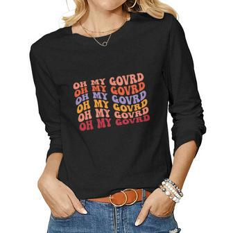 Oh My Govrd Vintage Groovy Fall Women Graphic Long Sleeve T-shirt - Seseable