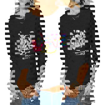 Oncology Nurse Funny Love Nursing Easter Stethoscope Bunny Women Graphic Long Sleeve T-shirt - Thegiftio