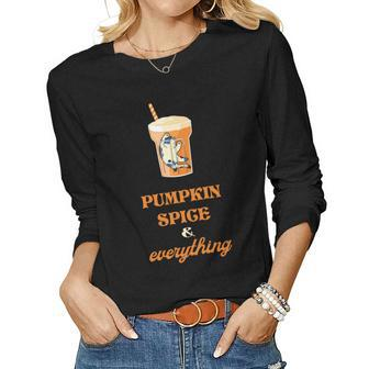 Pumpkin Spice And Everything Smoothies Fall Women Graphic Long Sleeve T-shirt - Seseable