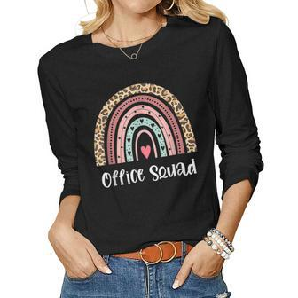 Rainbow Office Squad School Secretary Office Staff Clerk Women Graphic Long Sleeve T-shirt - Thegiftio UK