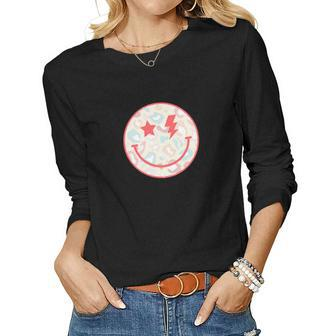 Retro Smiley Retro Vintage Custom V2 Women Graphic Long Sleeve T-shirt - Seseable