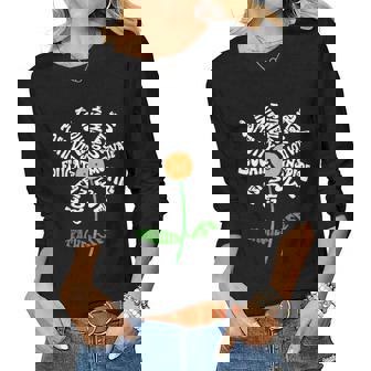 Teach Love Inspire Teachers Inspirational Flower Teachers Women Graphic Long Sleeve T-shirt - Thegiftio