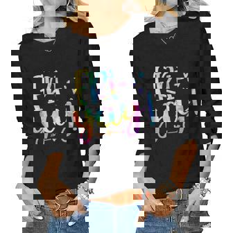 Tie Dye Fri-Yay Teachers Weekend Day Of The Week Teachers Women Graphic Long Sleeve T-shirt - Thegiftio