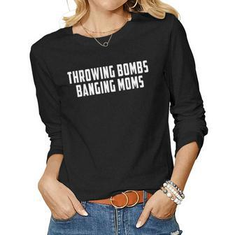 Vintage Throwing Bombs Banging Moms Funny Women Graphic Long Sleeve T-shirt - Thegiftio UK