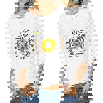 Best Mom Ever Cute Leopard Sunflower Heart Love Mothers Day Women Graphic Long Sleeve T-shirt - Thegiftio