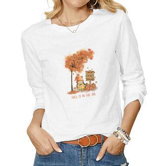 Cozy Autumn Fall Fall Is In The Air Design Women Graphic Long Sleeve T-shirt - Seseable
