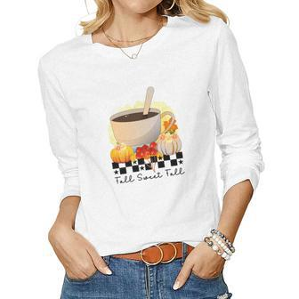 Fall Sweet Fall Coffee Pumkins Lovers Women Graphic Long Sleeve T-shirt - Seseable