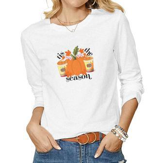 Funny Tis The Season Fall Weather Cozy Women Graphic Long Sleeve T-shirt - Seseable