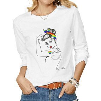 Gift Pride Lgbt Girl Power Pin Up Art Modern Rosie Women Graphic Long Sleeve T-shirt - Thegiftio UK