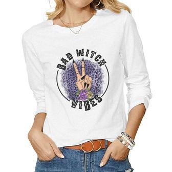 Halloween Witch Vibes Bad Witch Vibes Women Graphic Long Sleeve T-shirt - Seseable