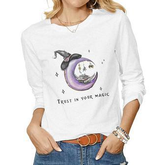 Hallowen Be Magical Witch Trust In Your Magic Women Graphic Long Sleeve T-shirt - Seseable