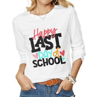 Happy Last Day Of School Students And Teachers V5 Women Graphic Long Sleeve T-shirt - Thegiftio UK