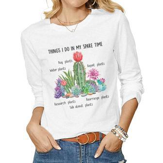Plant Lady Plant Lover Gift Women Graphic Long Sleeve T-shirt - Thegiftio UK