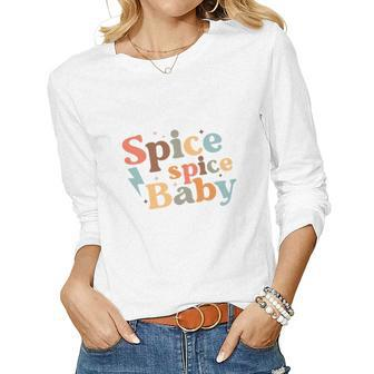 Spice Spice Baby Fall Retro Thanksgiving Quotes Autumn Season Women Graphic Long Sleeve T-shirt - Seseable
