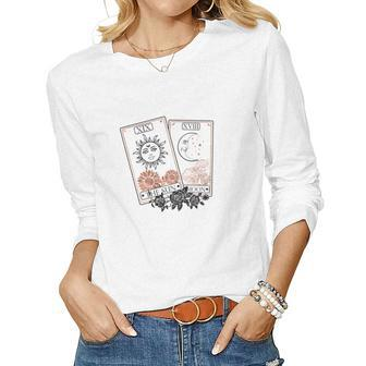 Tarrot Card The Sun The Moon Card Gift For You Women Graphic Long Sleeve T-shirt - Seseable