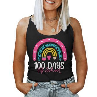100 Days Smarter 100 Days Of School Rainbow Teachers Kids  Women Tank Top Basic Casual Daily Weekend Graphic