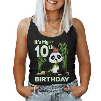 10Th Birthday Gifts 10 Years Old Party Animal Panda Lover Women Tank Top Basic Casual Daily Weekend Graphic - Thegiftio UK