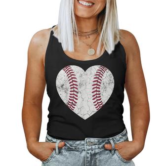 Mothers Day Gift Distressed Heart Baseball Heart Mom Mommy  Women Tank Top Basic Casual Daily Weekend Graphic