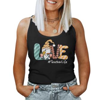 Cute Gnomes Teacher Life Funny Teachers Day Mothers Day  Women Tank Top Basic Casual Daily Weekend Graphic