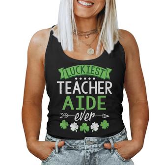 Shamrock One Lucky Teacher Aide St Patricks Day School  Women Tank Top Basic Casual Daily Weekend Graphic
