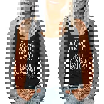 Ask Me About My Grandcat Grandma Granddad Cat Dad Pet Love Women Tank Top Basic Casual Daily Weekend Graphic - Thegiftio