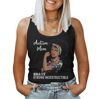 Autism Awareness Strong Mom Afro Mother Black Women Gift V3 Women Tank Top Basic Casual Daily Weekend Graphic - Thegiftio UK