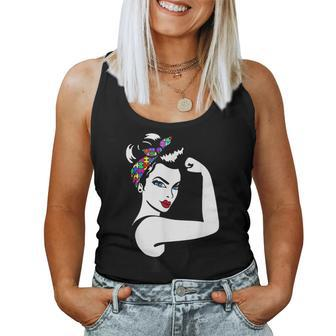 Autism Mom Unbreakable Rosie The Riveter Strong Woman Power Women Tank Top Basic Casual Daily Weekend Graphic - Thegiftio UK