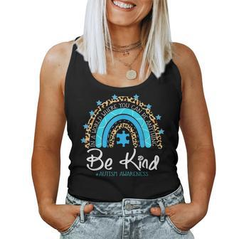Be Kind Autism Awareness Leopard Rainbow Choose Kindness Women Tank Top Basic Casual Daily Weekend Graphic - Thegiftio UK